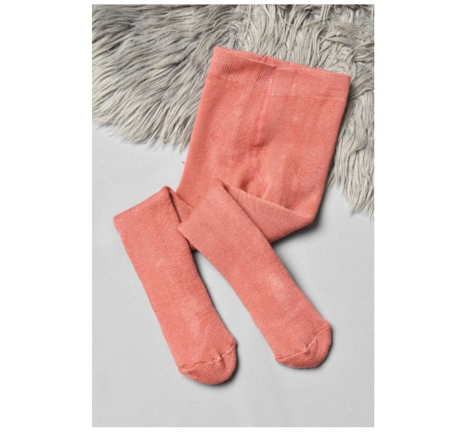 Колготи дитячі махрові для дівчинки однотонні теракотового кольору 191589L