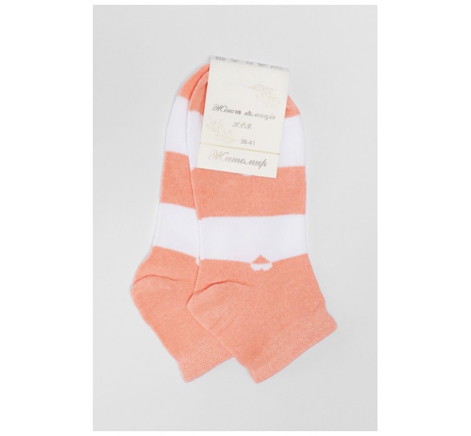 Шкарпетки підліткові помаранчевого кольору в смужку 191602L