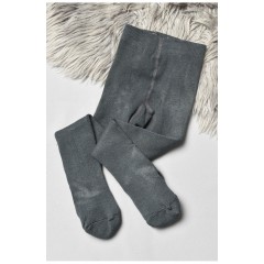 Колготы детские махровые для мальчика однотонные темно-серого цвета 191663L