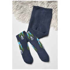 Колготи дитячі махрові для хлопчика темно-синього кольору з малюнком 191745L