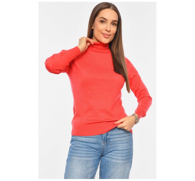 Гольф жіночий трикотажний коралового кольору 191808L