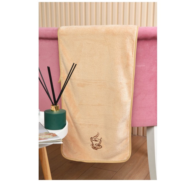 Полотенце кухонное микрофибра бежевого цвета размер 30*65 см 191850L