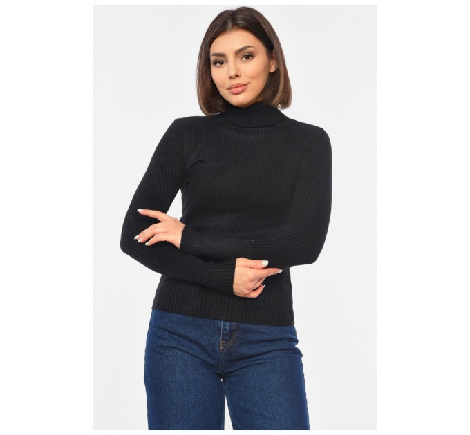 Гольф женский трикотажный черного цвета 191852L