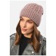 Шапка женская зимняя на флисе однотонная темно-розового цвета 192012L