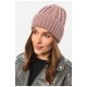 Шапка женская зимняя на флисе однотонная темно-розового цвета 192028L