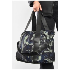 Сумка жіноча текстильна зеленого кольору з камуфляжним принтом 192087L