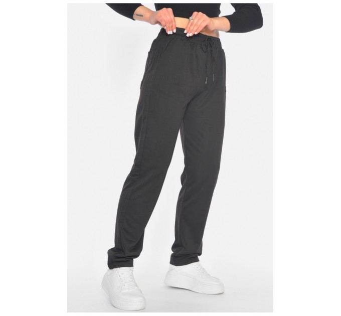 Спортивні штанижіночі напівбатальні чорного кольору 192288L