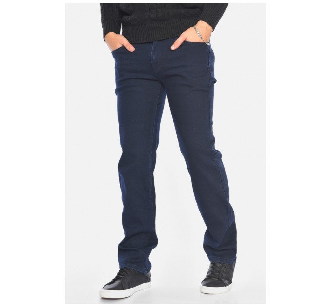Джинси чоловічі однотонні темно-синього кольору 192367L