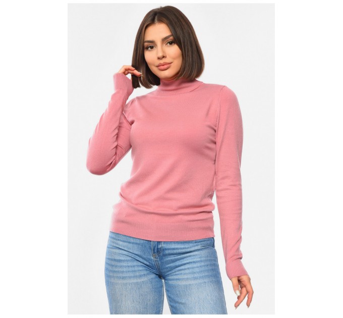 Гольф жіночий однотонний рожевого кольору 192374L