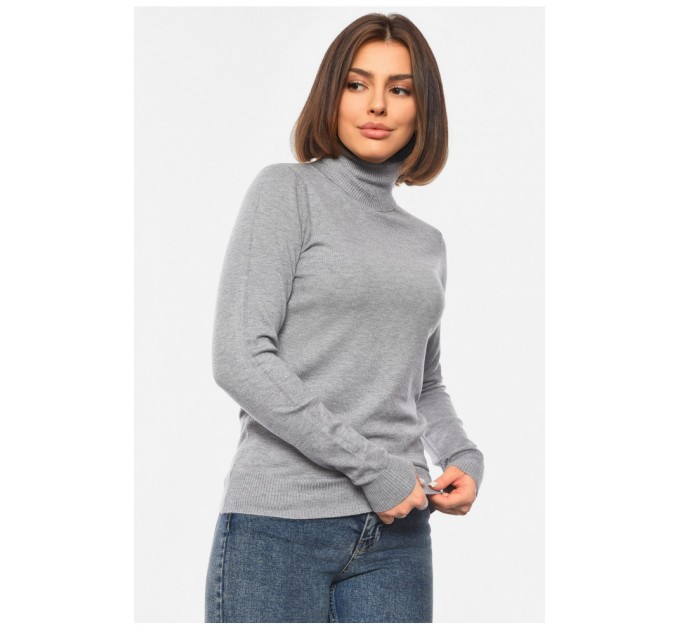 Гольф жіночий однотонний сірого кольору 192377L