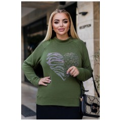 Светр жіночий оливкового кольору 192544L