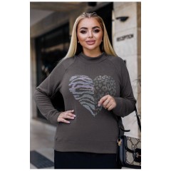 Свитер женский серого цвета 192548L