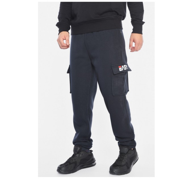 Спортивні штани чоловічі на флісі темно-синього кольору 192603L