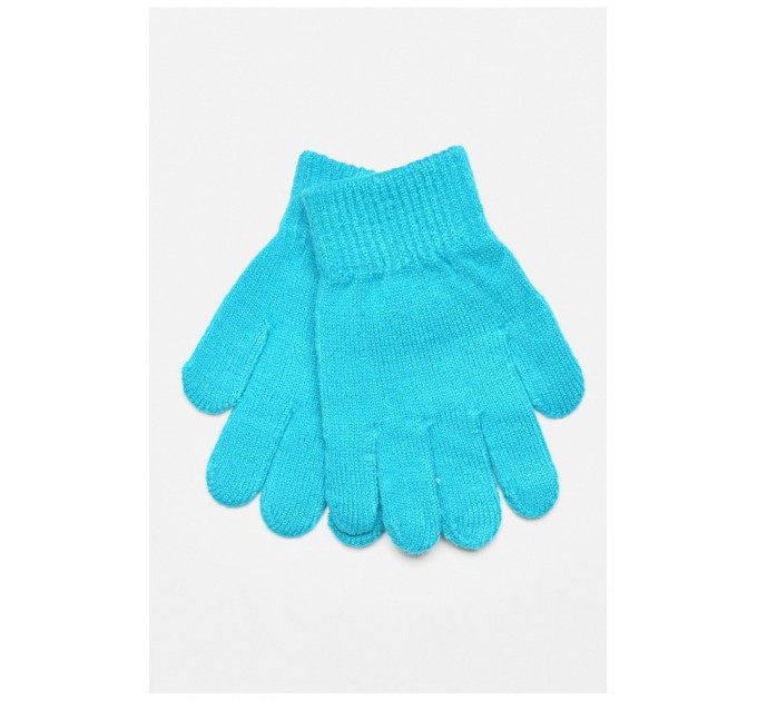 Рукавички дитячі демісезонні однотонні смарагдового кольору 192685L