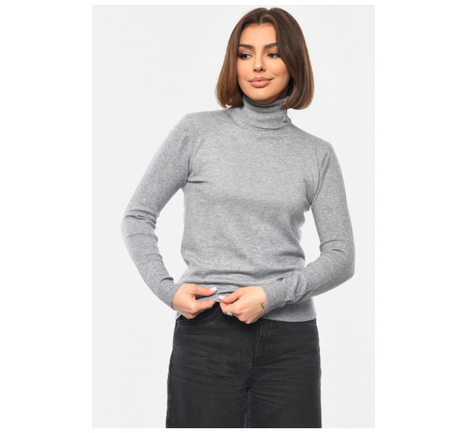 Женский гольф однотонный серого цвета 192746L