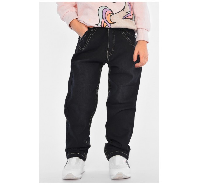 Джинсы для девочки черного цвета 193062L