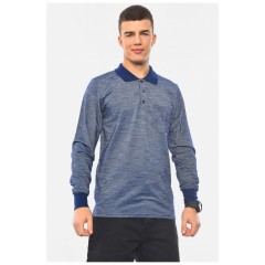 Кофта поло чоловіча напівбатальна темно-синього кольору 193068L