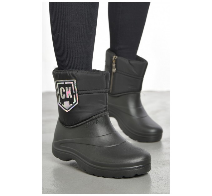 Дутики женские на меху черного цвета 193170L