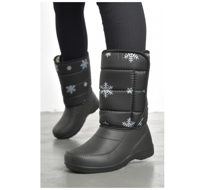 Дутики жіночі на хутрі чорного кольору 193175L