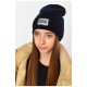 Шапка зимова підліткова з нашивкою темно-синього кольору 193235L