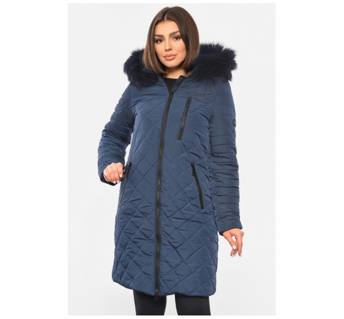 Куртка женская еврозима темно-синего цвета 193319L