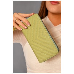 Кошелек женский из экокожи оливкового цвета 193610L