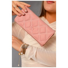 Гаманець жіночий з екошкіри рожевого кольору 193639L