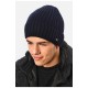 Мужская шапка на флисе темно-синего цвета 193780L