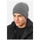 Мужская шапка на флисе серого цвета 193784L