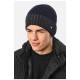 Шапка чоловіча на флісі темно-синього кольору 193792L