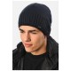 Мужская шапка на флисе темно-синего цвета 193807L