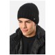 Шапка чоловіча на флісі чорного кольору 193808L