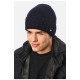 Шапка чоловіча на флісі темно-синього кольору 193809L