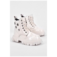 Ботинки детские для девочки демисезонные молочного цвета 194087L