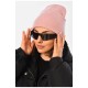Шапка жіноча зимова однотонного рожевого кольору 194149L