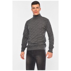 Светр чоловічий однотонний темно-сірого кольору 194465L