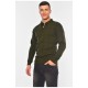 Светр чоловічий однотонний темно-зеленого кольору 194476L