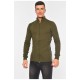 Светр чоловічий однотонний темно-зеленого кольору 194478L
