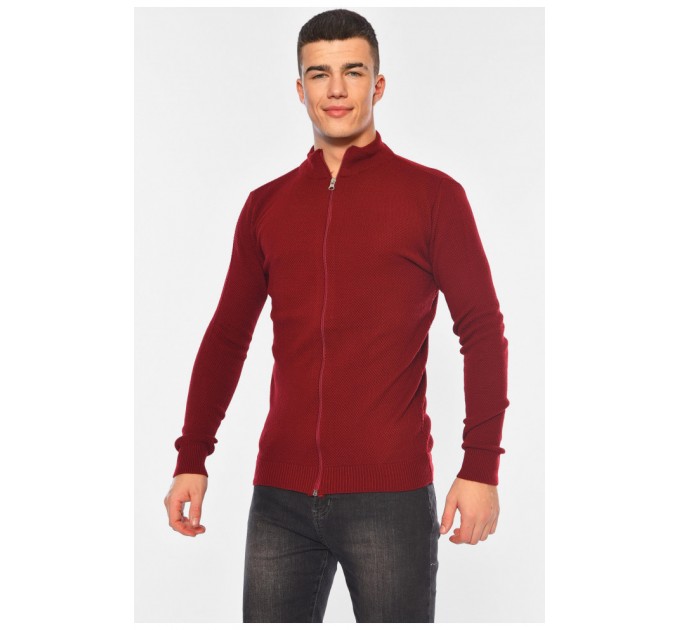 Свитер мужской однотонный бордового цвета 194486L