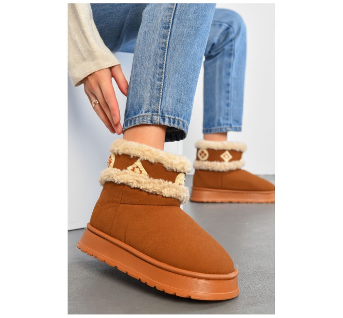 Угги женские на меху коричневого цвета 194701L