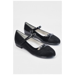 Туфлі для дівчинки чорного кольору на ліпучці 194957L