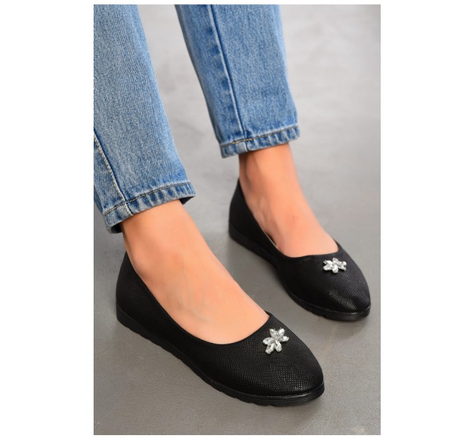 Балетки жіночі чорного кольору 195057L