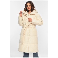 Куртка женская еврозима удлиненная молочного цвета 195102L