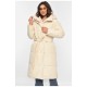 Куртка жіноча єврозима подовжена молочного кольору 195102L