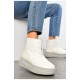 Черевики жіночі зимові білого кольору на хутрі 195186L