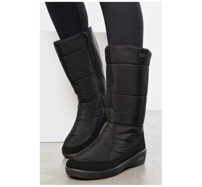 Дутики женские на меху черного цвета 195336L