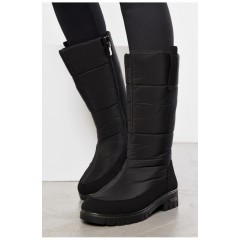 Дутики женские на меху черного цвета 195343L