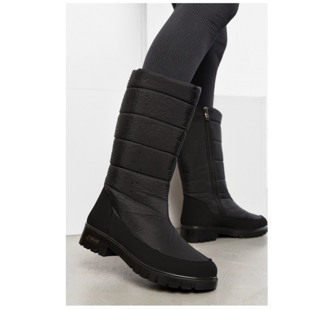 Дутики жіночі на хутрі чорного кольору 195352L