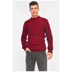 Светр чоловічий однотонний бордового кольору 195387L