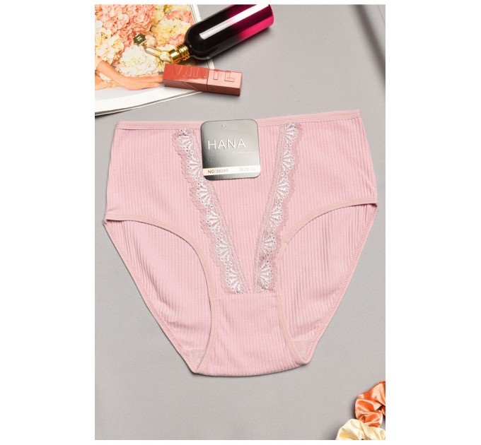 Трусы женские полубатальные пудрового цвета 195620L